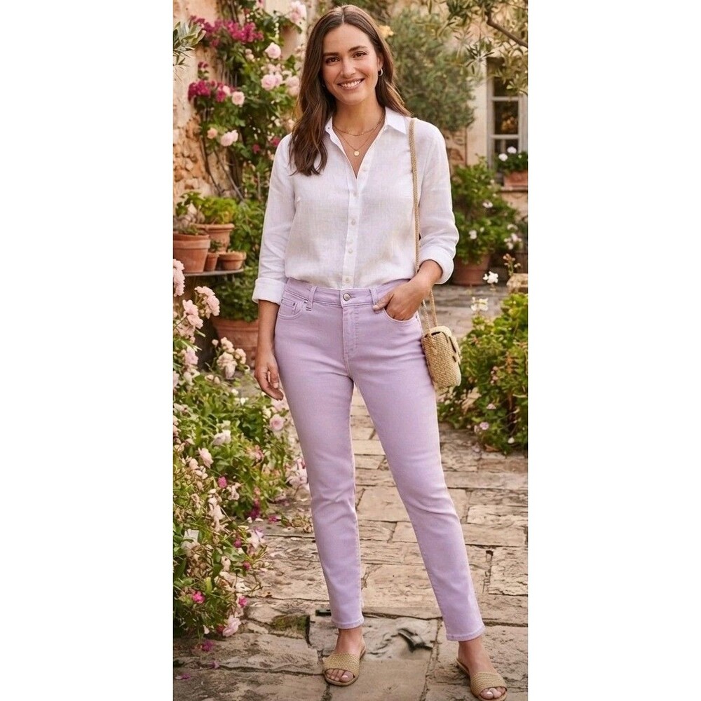Talbots NWT Slim Ankle At Waist Jeans Lavender Sz 6 MSRP $89 (726)